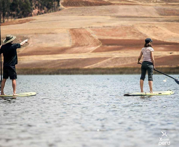 The freedom to paddle at your own pace. Stand Up Paddle offers a tranquil and active way to explore Huaypo Lagoon, enjoying the peace of the Andean environment.