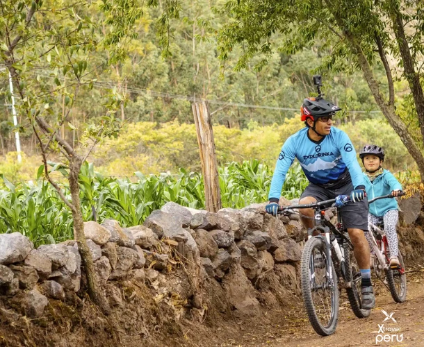 Cycle alongside Inca walls and native trees on the descent to Pisac. MTB on this route combines history and nature, offering controlled adrenaline.