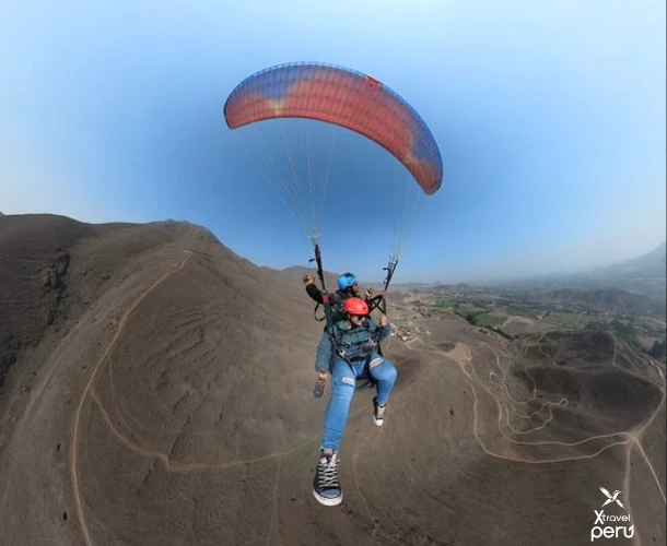 Feel total freedom suspended in the air. An immersive $360$ degree experience over the vastness of the mountain landscape. Paragliding gives you the best view of the Sacred Valley.