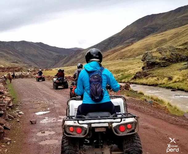 Accelerate your adventure. The short quad bike route is the most efficient and exciting way to reach the base of the Rainbow Mountain, minimizing the hike and maximizing the adrenaline.