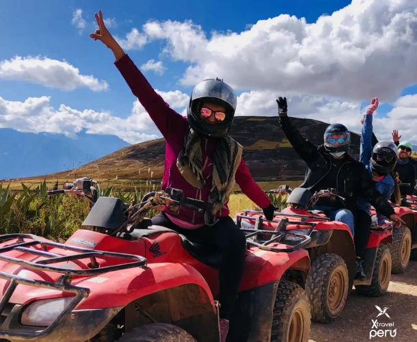 The excitement of the trail! Ride the Sacred Valley paths on a quad bike towards Huaypo Lagoon and Maras. Feel the freedom and enjoy the adventure with spectacular views.