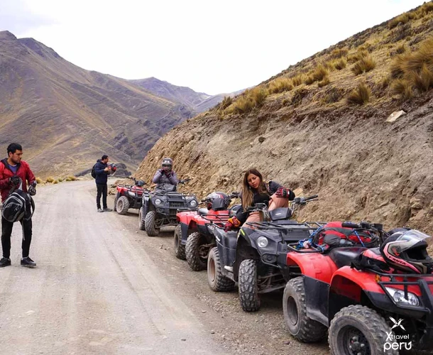 Starting the quad bike journey towards the base of the Rainbow Mountain. Gear up and enjoy the adventure trail, an exciting 4x4 ride through challenging Andean landscapes.